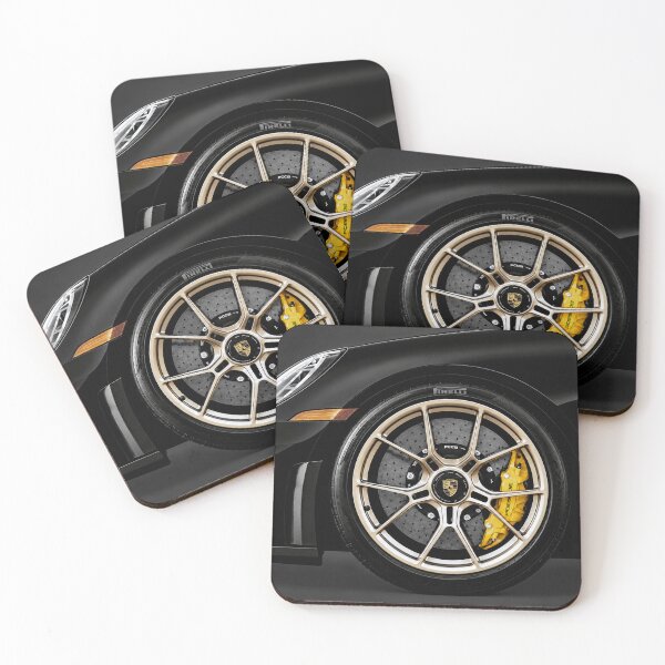 Item preview, Black Porsche with Gold Wheels – Luxury Sports Car Automotive Art designed and sold by REVOLVE ART 67.