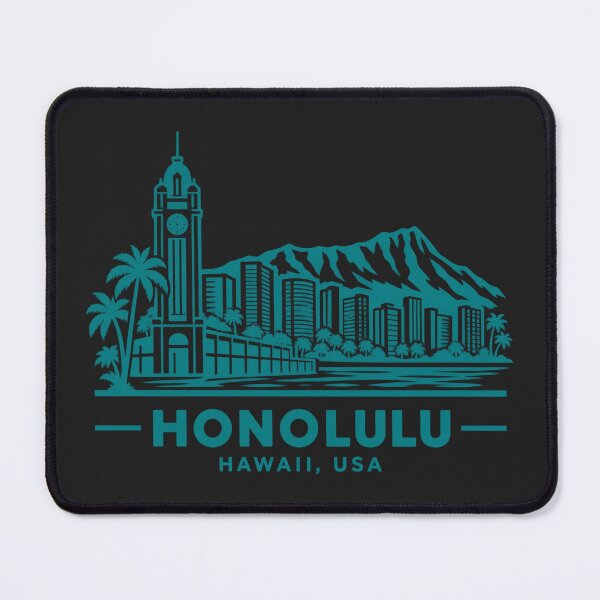 Item preview, Honolulu Hawaii USA Line Art Skyline Poster designed and sold by CMYKStudio.