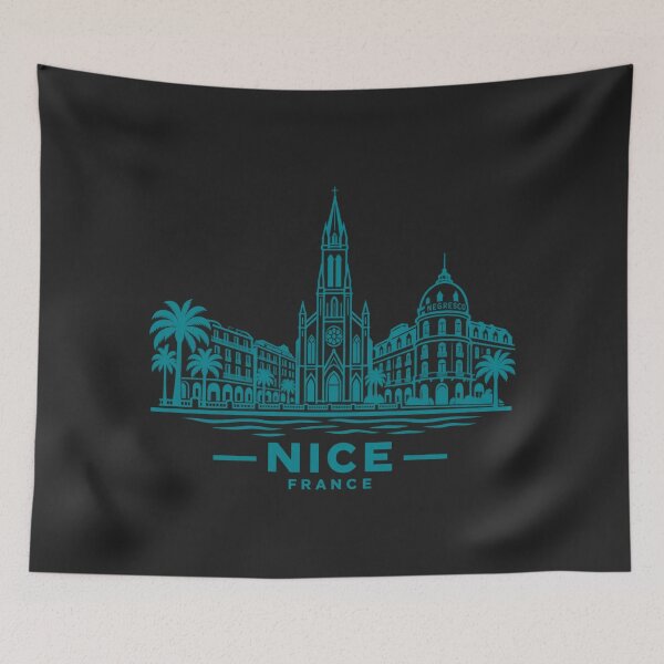 Item preview, Nice France Line Art Skyline Poster designed and sold by CMYKStudio.