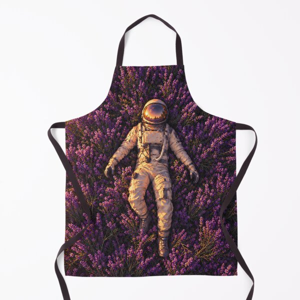 Artikelvorschau, Astronaut im Lavendelfeld | Lila kosmische Natur-Weltraumkunst entworfen und verkauft von Extravanganzza.