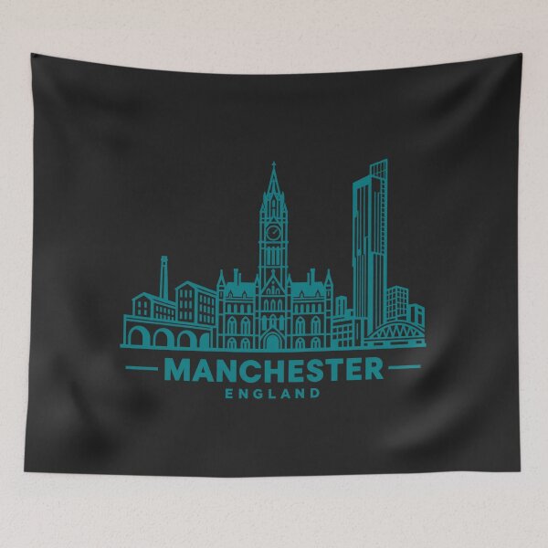 Item preview, Manchester England Line Art Skyline Poster designed and sold by CMYKStudio.