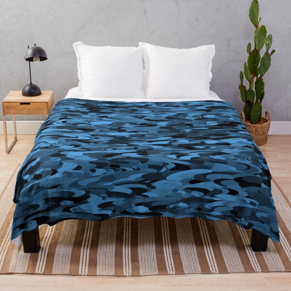 Item preview, Camouflage Abstract Blue Black Pattern designed and sold by ArtbyDebbieC.