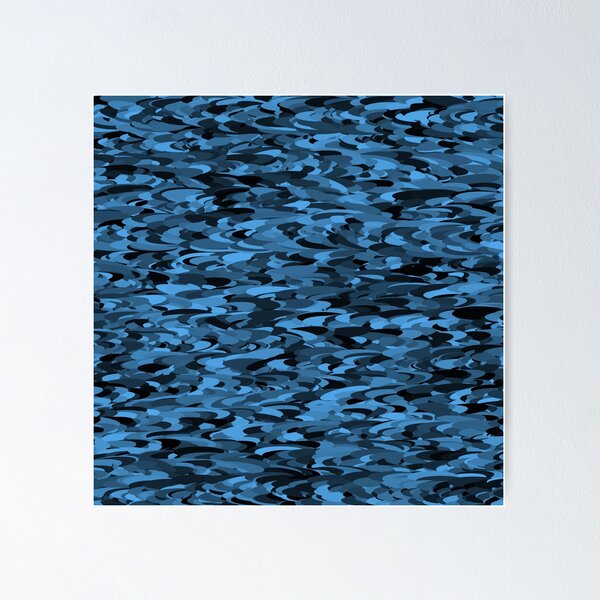 Item preview, Camouflage Abstract Blue Black Pattern designed and sold by ArtbyDebbieC.