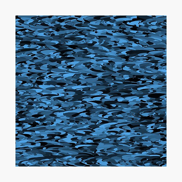 Item preview, Camouflage Abstract Blue Black Pattern designed and sold by ArtbyDebbieC.