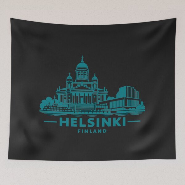 Item preview, Helsinki Finland Line Art Skyline Poster designed and sold by CMYKStudio.