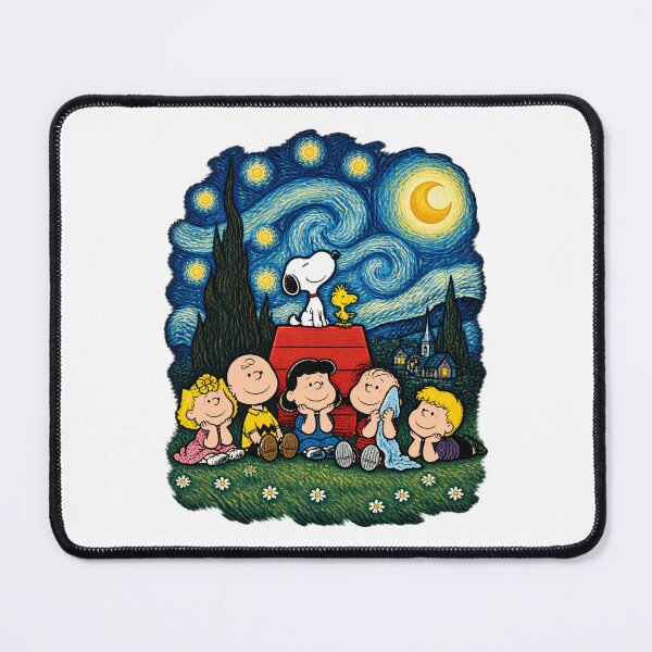 Item preview, Snoopy and the Peanuts Gang Under a Starry Night Sky Illustration designed and sold by foolsfoolsfools.