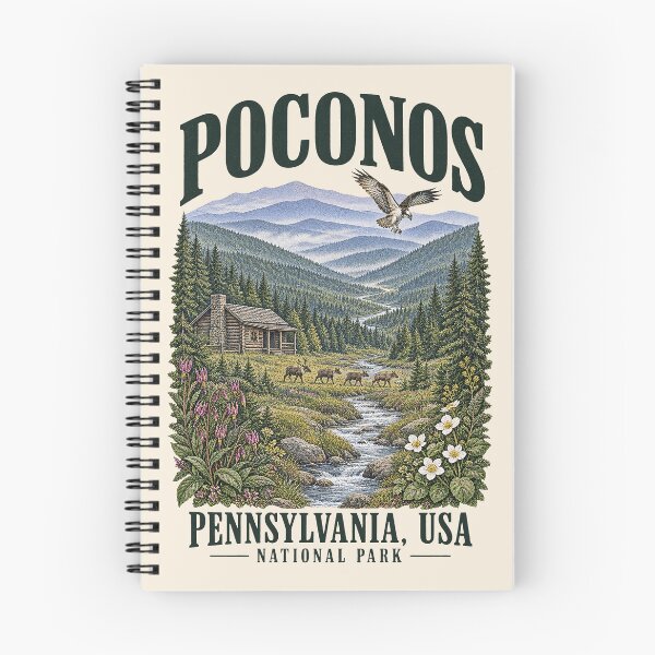 Item preview, Poconos, Pennsylvania, USA [Vintage Illustration] designed and sold by elektronen.