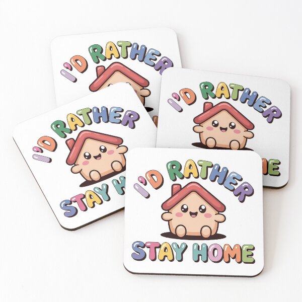 Item preview, I'd Rather Stay Home – Cute Introvert Kawaii Design designed and sold by LoFizzy.