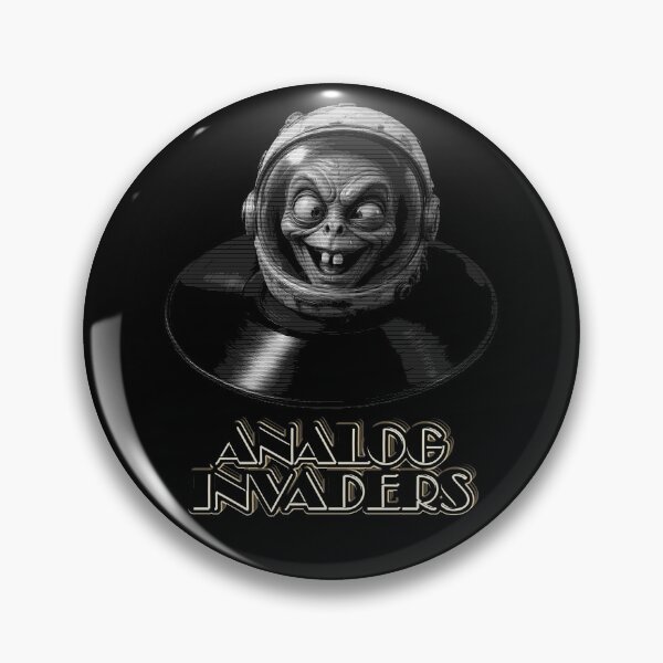 Item preview, Analog Invaders Retro SciFi Alien White Scanlines designed and sold by Edwere.