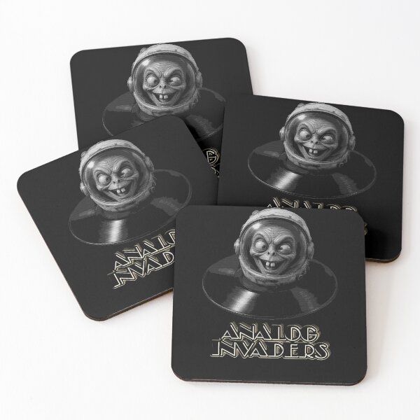Item preview, Analog Invaders Retro SciFi Alien White Scanlines designed and sold by Edwere.