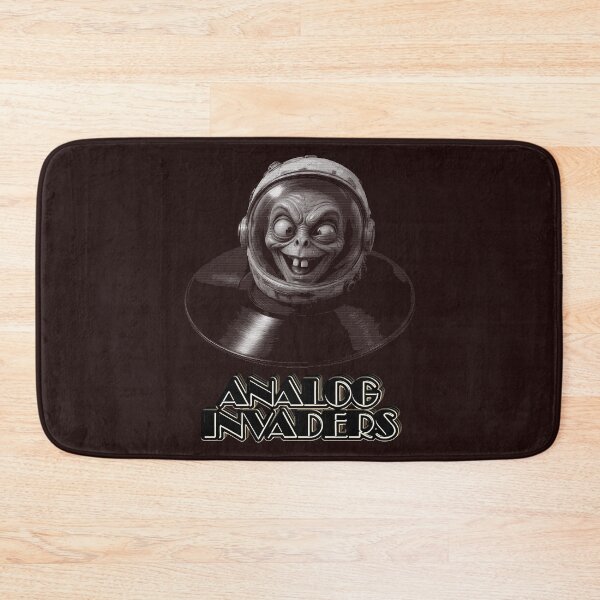 Item preview, Analog Invaders Retro SciFi Alien White Scanlines designed and sold by Edwere.