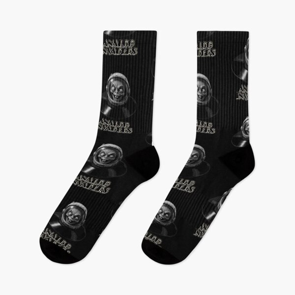 Item preview, Analog Invaders Retro SciFi Alien White Scanlines designed and sold by Edwere.