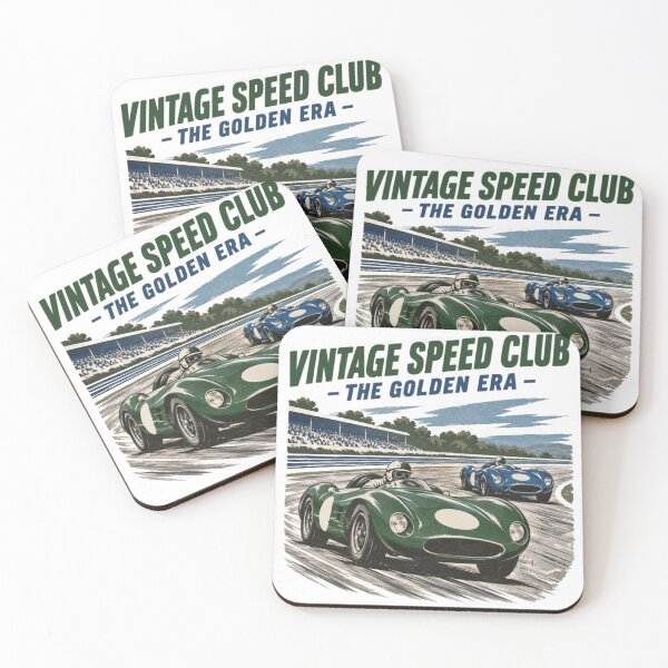 Item preview, green and blue classic race cars designed and sold by AgdBol.