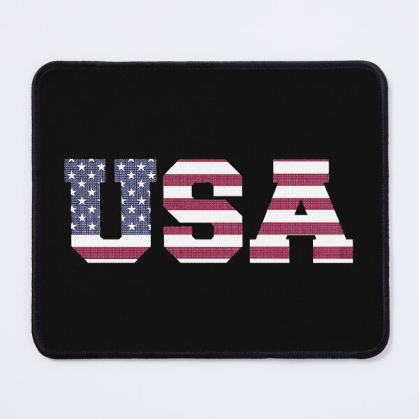 Item preview, USA American Flag Pattern Block Letters Patriotic Art designed and sold by bimoriku.