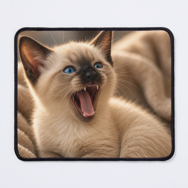 Item preview, Siamese Kitten Yawning Too Cute to Function designed and sold by pochop.