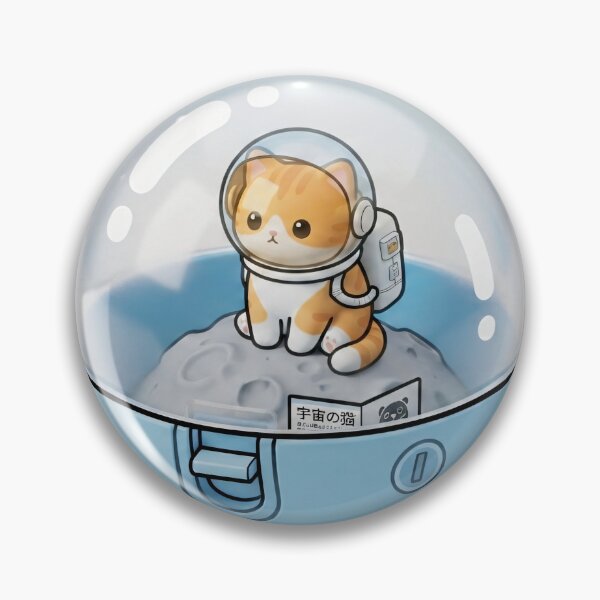 Item preview, Cute Astronaut Cat in a Space Capsule Kawaii Japanese Capsule Art-#serie1 designed and sold by JeanChiale.