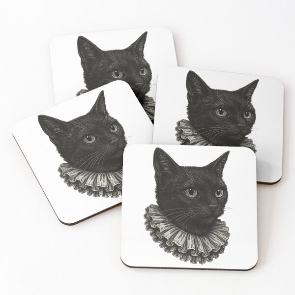 Item preview, Elizabethan Black Cat Portrait with Ruffle Collar designed and sold by cchickennugget.