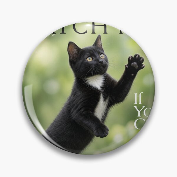 Item preview, Black Kitten Chasing Butterfly Catch Me If You Can designed and sold by pochop.