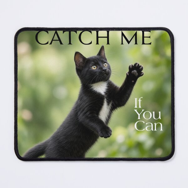 Item preview, Black Kitten Chasing Butterfly Catch Me If You Can designed and sold by pochop.