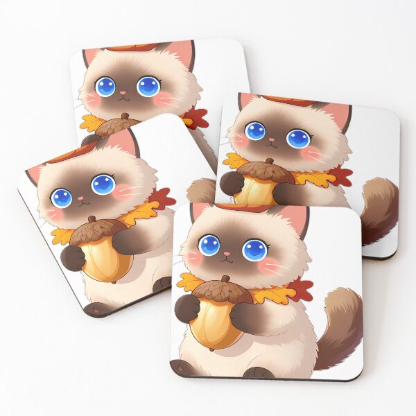 Item preview, Ragdoll Kitten Wearing Acorn Cap Beret designed and sold by pumsquare.