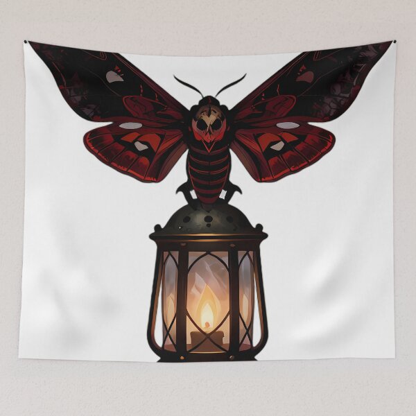 Item preview, Gothic Deaths Head Hawkmoth Antique Lantern designed and sold by IllumeInk.