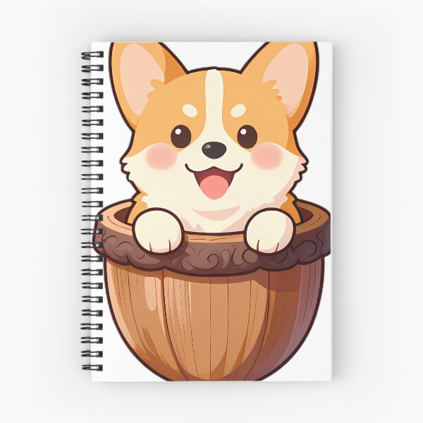 Item preview, Corgi Puppy Peeking From Giant Acorn Cup designed and sold by pumsquare.