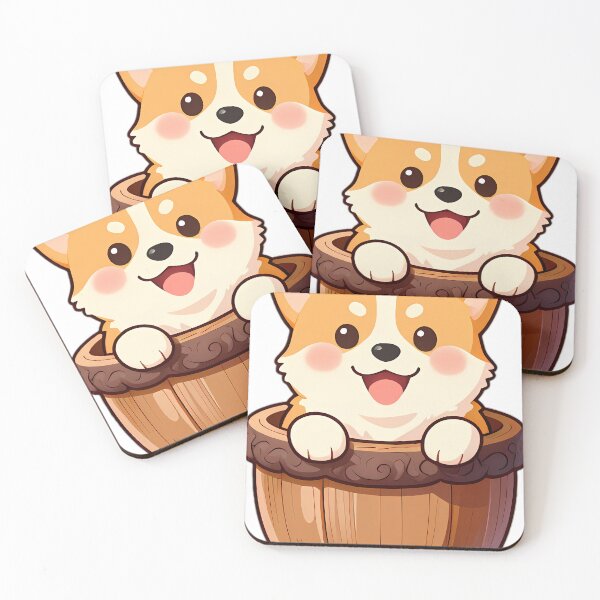 Item preview, Corgi Puppy Peeking From Giant Acorn Cup designed and sold by pumsquare.