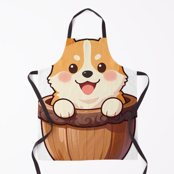 Item preview, Corgi Puppy Peeking From Giant Acorn Cup designed and sold by pumsquare.
