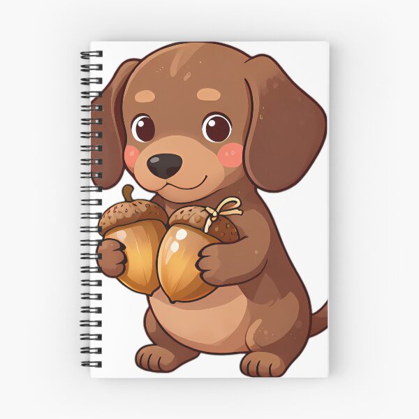 Item preview, Dachshund Puppy Hugging Twin Acorns designed and sold by pumsquare.