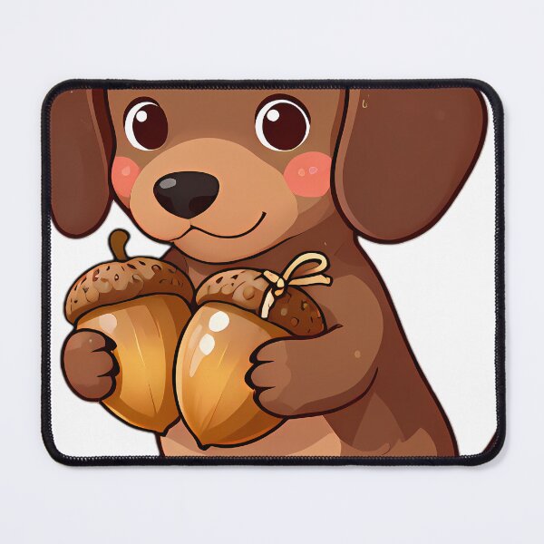 Item preview, Dachshund Puppy Hugging Twin Acorns designed and sold by pumsquare.