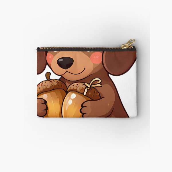 Item preview, Dachshund Puppy Hugging Twin Acorns designed and sold by pumsquare.