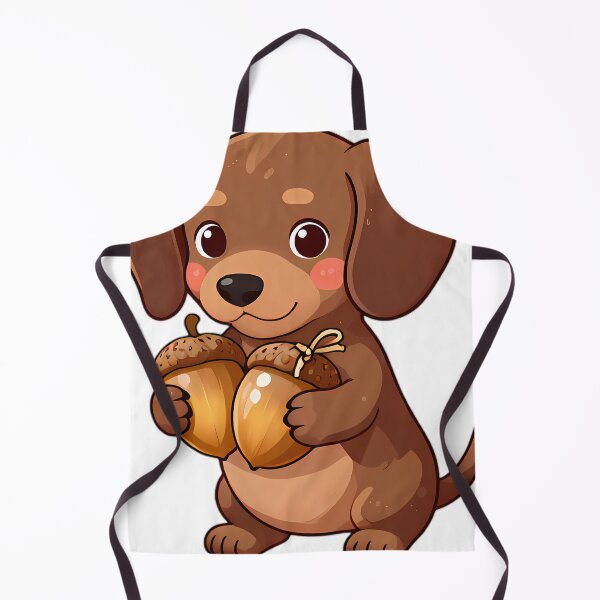 Item preview, Dachshund Puppy Hugging Twin Acorns designed and sold by pumsquare.