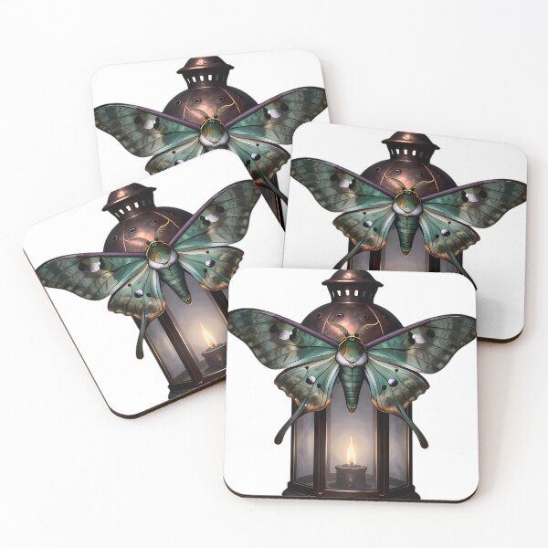 Item preview, Gothic Luna Moth Antique Copper Lantern designed and sold by IllumeInk.