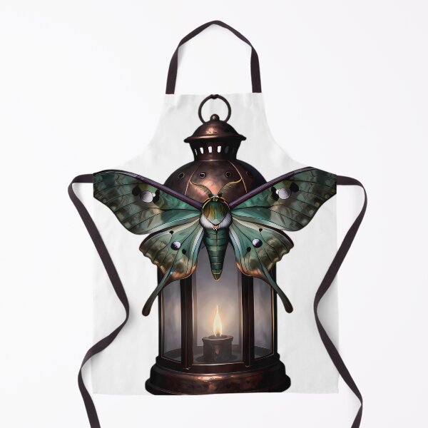Item preview, Gothic Luna Moth Antique Copper Lantern designed and sold by IllumeInk.