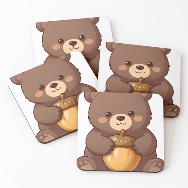 Item preview, Baby Brown Bear Cub Hugging Giant Acorn designed and sold by pumsquare.