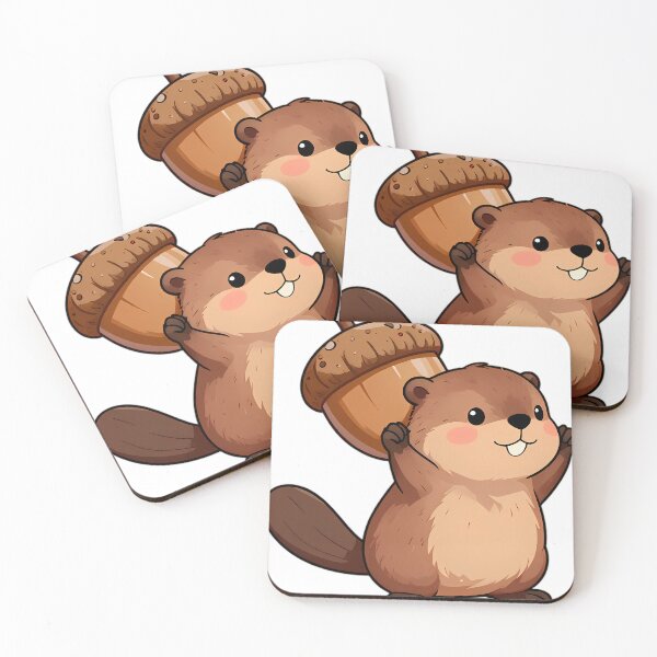 Item preview, Baby Beaver Carrying Giant Autumn Acorn designed and sold by pumsquare.