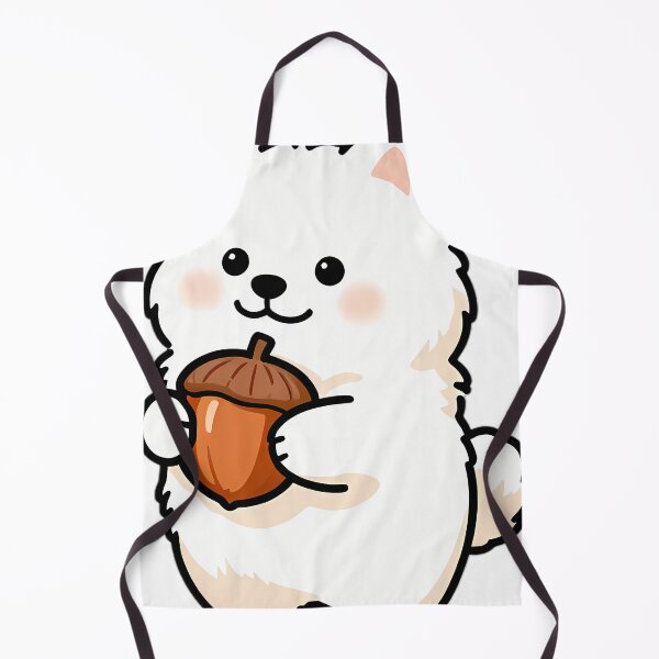Item preview, Fluffy Samoyed Puppy Hugging Autumn Acorn designed and sold by pumsquare.