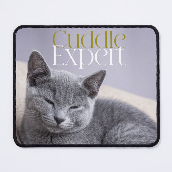 Item preview, Russian Blue Kitten Cuddle Expert Print designed and sold by pochop.