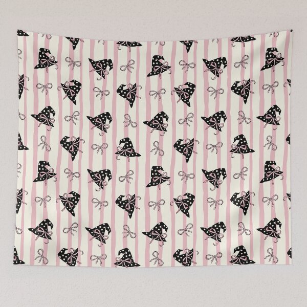 Item preview, Pink Coquette Witch Hats & Bows Pattern designed and sold by MiaBellaGirl.