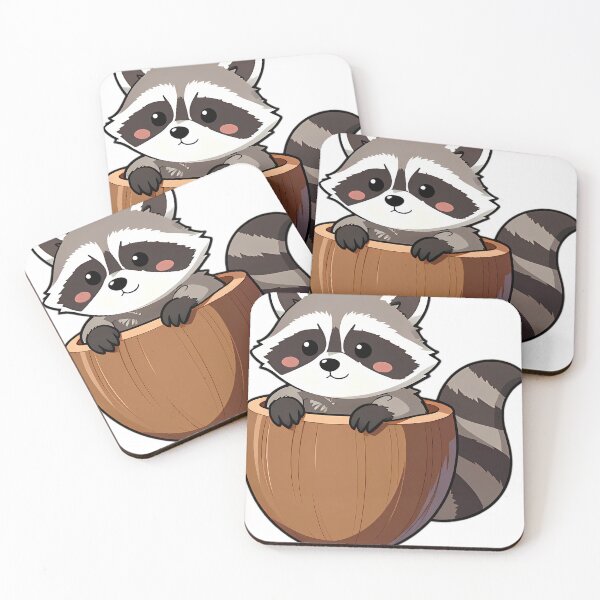 Item preview, Baby Raccoon Peeking From Acorn Cup designed and sold by pumsquare.
