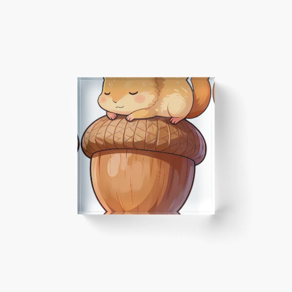 Item preview, Dormouse Snoozing Curled Around Acorn designed and sold by pumsquare.