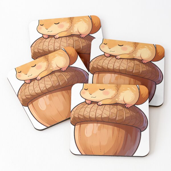 Item preview, Dormouse Snoozing Curled Around Acorn designed and sold by pumsquare.