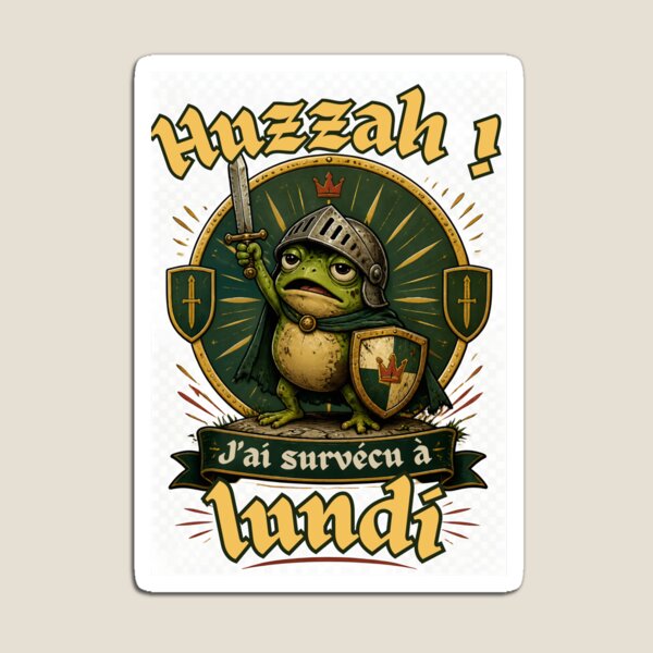 Item preview, Knight frog that survived Monday designed and sold by FilaliStudio.