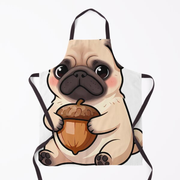 Item preview, Pug Puppy Hugging Autumn Acorn designed and sold by pumsquare.