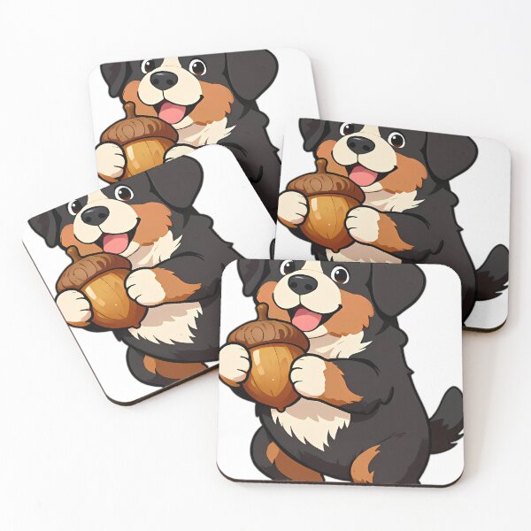 Item preview, Bernese Mountain Dog Puppy Lifting Giant Acorn designed and sold by pumsquare.