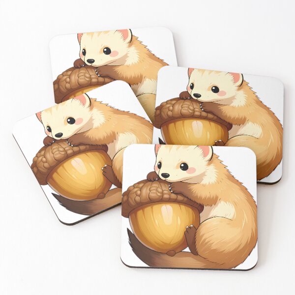 Item preview, Ermine Curled Around Giant Autumn Acorn designed and sold by pumsquare.