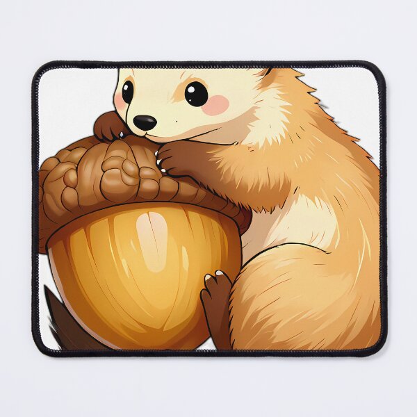 Item preview, Ermine Curled Around Giant Autumn Acorn designed and sold by pumsquare.