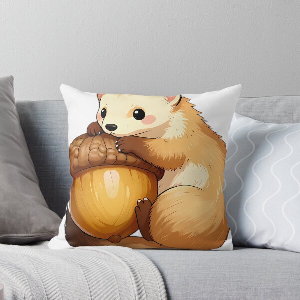 Item preview, Ermine Curled Around Giant Autumn Acorn designed and sold by pumsquare.
