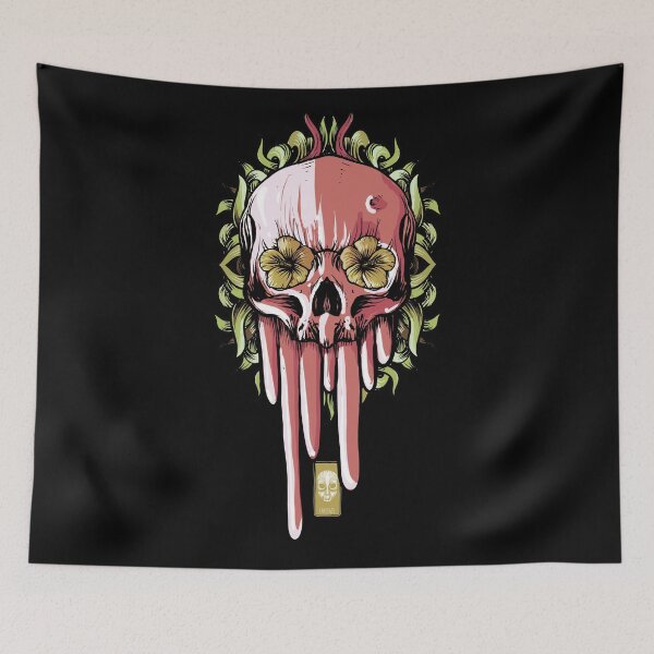 Item preview, Skull and flowers designed and sold by fakeface.