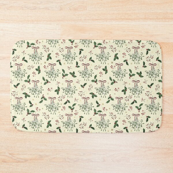 Item preview,  Watercolor Mistletoe Holly Christmas Pattern on ivory designed and sold by Designs by christel_treiber.